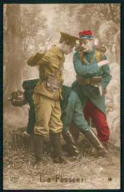 SPANKING!  FRANCE  1914  A postcard depicting a hard spanking of a  German soldier by a British and a French soldier  DAY 4 of PROPAGANDA  OLYMPICS starts now, so