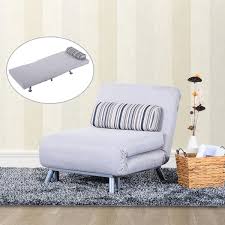 homcom single folding chair bed grey