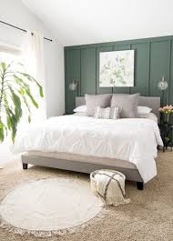 green bedroom green accent wall