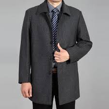 Winter Wool Overcoat Woolen Jacket Male