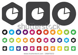 Pie Chart Button Stock Vector Royalty Free 196870553