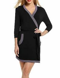Hotouch Womens Plus Size Robe Cotton Lightweight Robe Black Xxl 7445037745785 Ebay