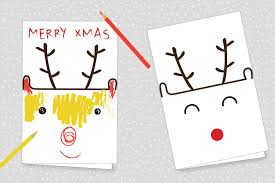 printable reindeer christmas card for