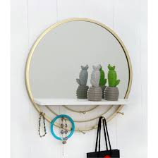 Hooks 38x38x10 5cm Metal Wall Mirror