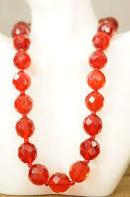 Vintage Costume Jewelry Red Faceted