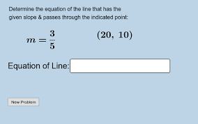 Line Given A Slope Point