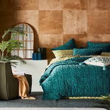 everly teal velvet quilted quilt cover
