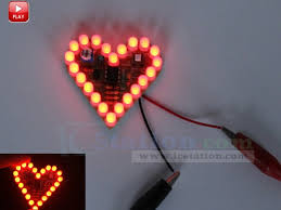 Red Flashing Led Diy Kit Heart Shape Breathing Lamp Kit Electronic Kit Module Dc 4v 6v