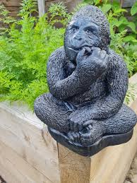 Gorilla Garden Ornament Statue Solid