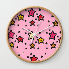Colorful Stars On Pink Background Wall