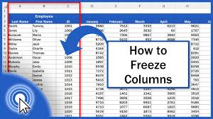 how to freeze columns in excel a