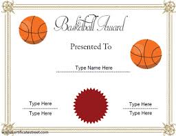 Sports Certificates Free Basketball Certificates
