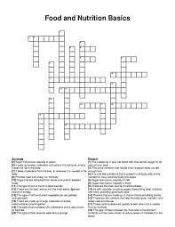 food and nutrition basics crossword