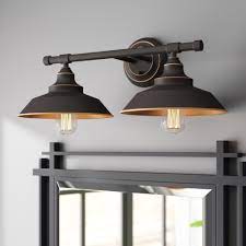 Waterhill oil rubbed bronze bathroom vanity light fixtures oil rubbed bronze is ideal for mounting above. Oil Rubbed Bronze Bathroom Vanity Lighting Free Shipping Over 35 Wayfair