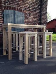 Timber Bar Table Stool Combination
