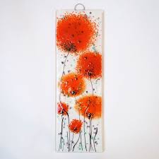 Fused Glass Wall Art Poppy Art Handmade