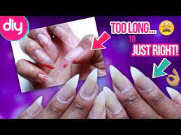 how to trim down pointy acrylic nails