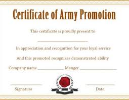 Officer Promotion Certificate Template Certificate