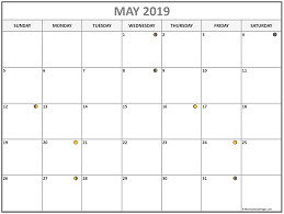 May 2019 Lunar Calendar Moon Phase Calendar