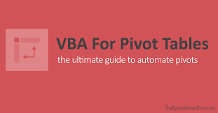the vba guide to excel pivot tables