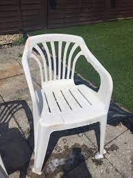 to clean white plastic garden chairs