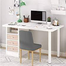 I used old bed slats 90x45mm (4x2) salvaged from welcome, i'm ana white. Amazon Com Computer Desk Laptop Workstation Study Writing Table Furniture With Drawers For Home Office White Kitchen Dining