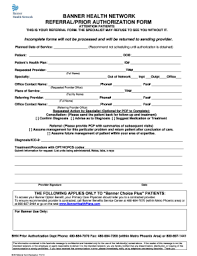 banner health prior authorization form