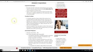 Annual Filing Requirements Delaware Llcs And Corporations