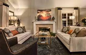 neutral living room with pops of color