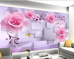 Custom 3D wallpaper mural Pink Rose ...