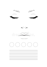 Face Chart Makeup Artist Blank Template Stock Illustration