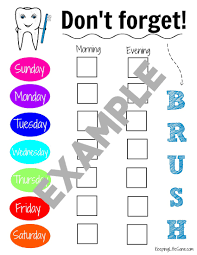 tooth brushing chart for kids you can