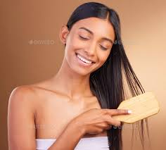 smile hair care and woman with a brush