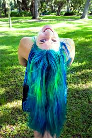 This color can add turquoise tones to virgin, unbleached hair, but looks brightest when hair is lightened to the lightest level 10 blonde. Rainbow Hair Multi Colored Hair Manic Panic Dye Hard Lizzy Davis