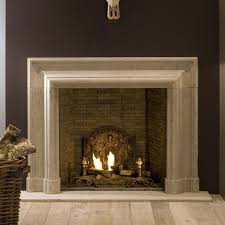Sleek Italian Limestone Fireplace