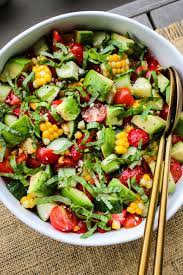 summer salad with corn strawberries