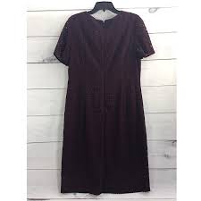 Tahari By Arthur S Levine Womens Tahari Asl Purple Midi Dress Size 14