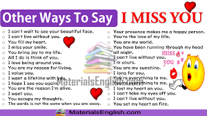 other ways to say i miss you in english