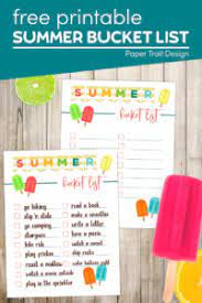 free printable summer bucket list ideas