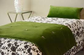 Luxury Moss Green Velvet Bed Runner