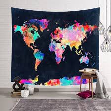 Map Tapestry Map Art Tapestry Vintage