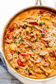 cajun pasta with sausage and peppers