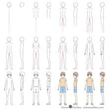 how to draw an anime boy full body step