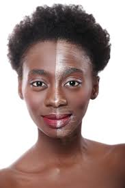 free photo black woman with half face