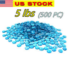 500 Pcs Ocean Blue Glass Gems Pebbles