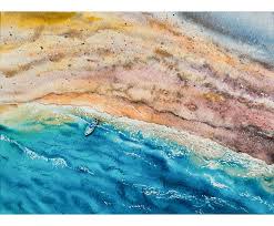 Seascape Original Watercolor Painting