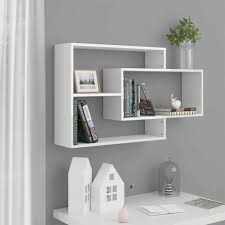 Wall Shelves High Gloss White 104x20x60