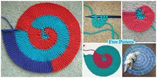 beautiful knit spiral rag rug free