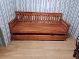 single size wooden sofa bed with