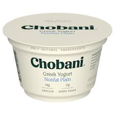 chobani non fat plain greek yogurt cup